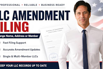 handle your llc amendment filing to change your business name, address or member
