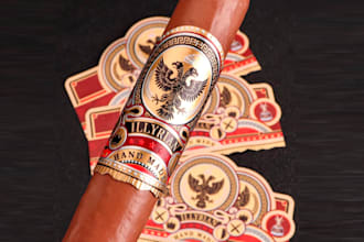 do modern cigar label, cigar logo, cigar band and cigar box design