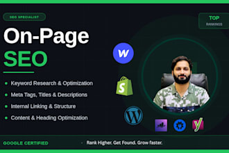 do on page SEO for wordpress shopify and webflow websites