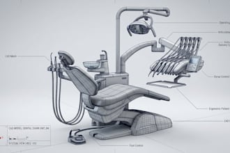 custom dental equipment, chairs, surgery tools 3d cad design for manufacturing