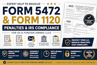 remove irs form 5472, 1120 penalties, for us and foreign owned llcs