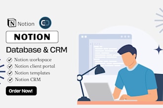 build custom notion template, notion client portal crm, notion virtual assistant