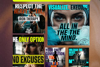design viral fitness and gym motivation posts for instagram