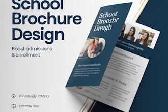 modern trifold school brochure  for admissions branding