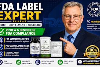 review and design food, supplement, cosmetic labels for fda compliance