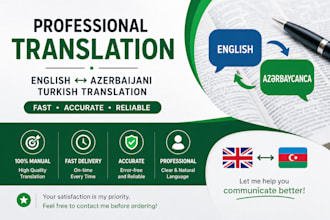 translate english to azerbaijani and turkish professionally