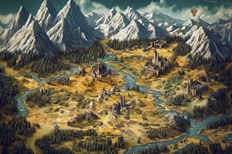 make you an amazing fantasy, rpg, dnd or dungeon battle map