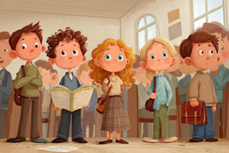 children book cover and children book illustration