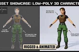 create retro low poly 3d character modeling rigging and animation in n64 ps1 y2k