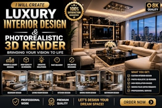 design luxury interior and 3d render