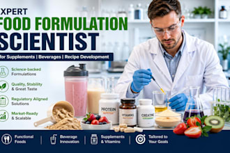 do food formulation vitamin, supplement, product development formulation chemist