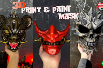 print and paint 3d helmet cosplay mask 3d printing halloween mask stl file print