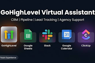 be your gohighlevel virtual assistant for CRM, pipelines, and management