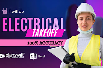 do electrical takeoff, material cost estimation, bids, boq for tender