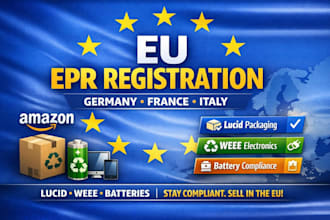 do epr registration for amazon germany france italy, lucid, batteries and weee