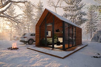 do 3d exterior rendering and 3d floor