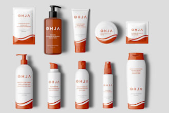 design premium cosmetic label and box packaging design