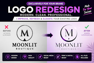 redesign, improve, refresh your existing logo professionally