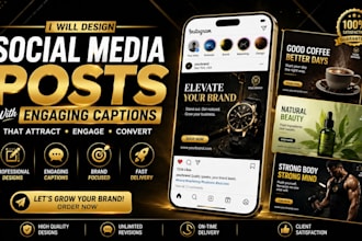 design professional social media posts and captions