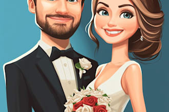 draw couple portrait illustration from photo