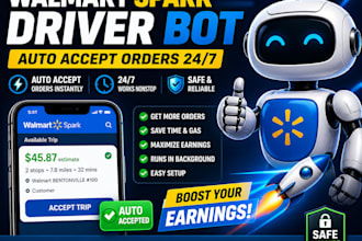develop amazon driver bot instacart bot doordash bot and spark driver bot