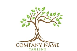 make awesome modern elegant tree service logo