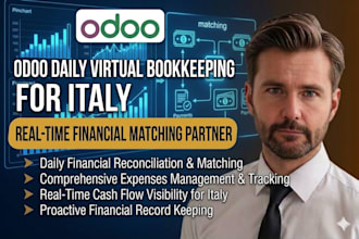 odoo virtual bookkeeping for italy daily financial matching expenses management