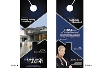 create real estate door hanger design for just listed open house marketing
