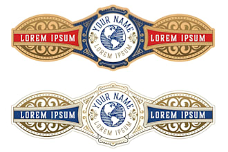 design premium cigar labels, band, ring, box and cigar logo for your business