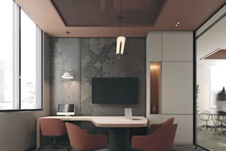 design modern office, meeting room , home office with realistic 3d