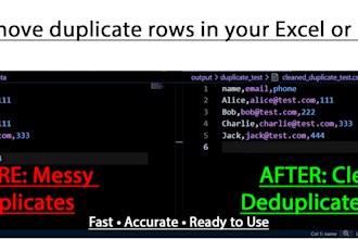 remove duplicate rows from your CSV or excel file