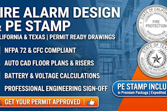 design permit ready fire alarm shop drawings with pe stamp