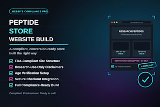consultant build fda compliant peptide website store