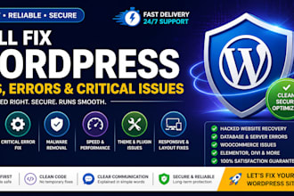 fix hacked wordpress websites, remove malware, and bugs fix