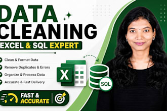 clean, format and organize your excel or sql data properly