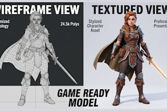 do stylized 3d game character models game and animation for unity unreal engine