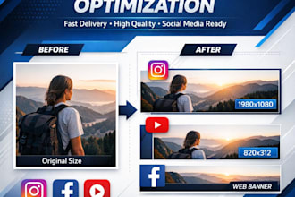 resize, crop and optimize images for social media or websites