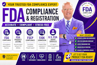 handle fda registration, compliance, 510k, fsvp, and listing