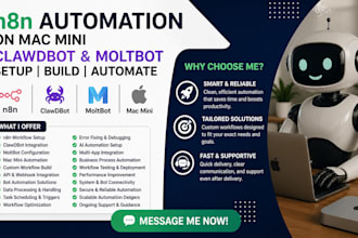 do open claw setup build open claw on mac mini clawdbot moltbot n8n automation