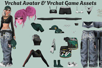create custom vrchat assets, props, weapon, accessories, outfits for your avatar