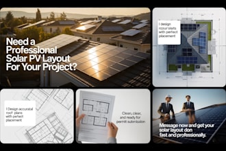 solar pv layout design roof plan autocad drafting permit drawing service USA