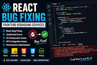 fix react, javascript, CSS and website errors fast