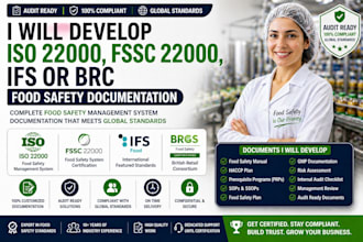 develop iso 22000, fssc 22000, ifs or brc food safety documentation