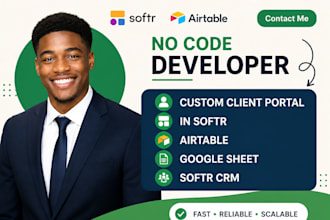 custom client portal in softr airtable google sheet  softr crm no code developer