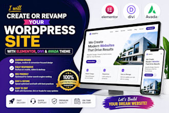 create or revamp your wordpress site with elementor divi  avada theme