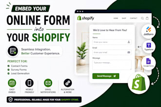embed into your online form into your shopify