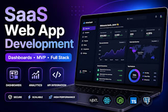 build a saas web app or dashboard using react and next js
