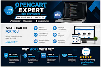 develop custom opencart modules, extensions and fix any bugs
