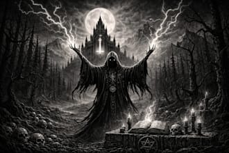 produce a black metal instrumental song for you