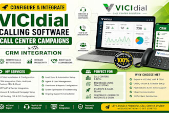 configure vicidial calling software integration, call center campaigns with crm